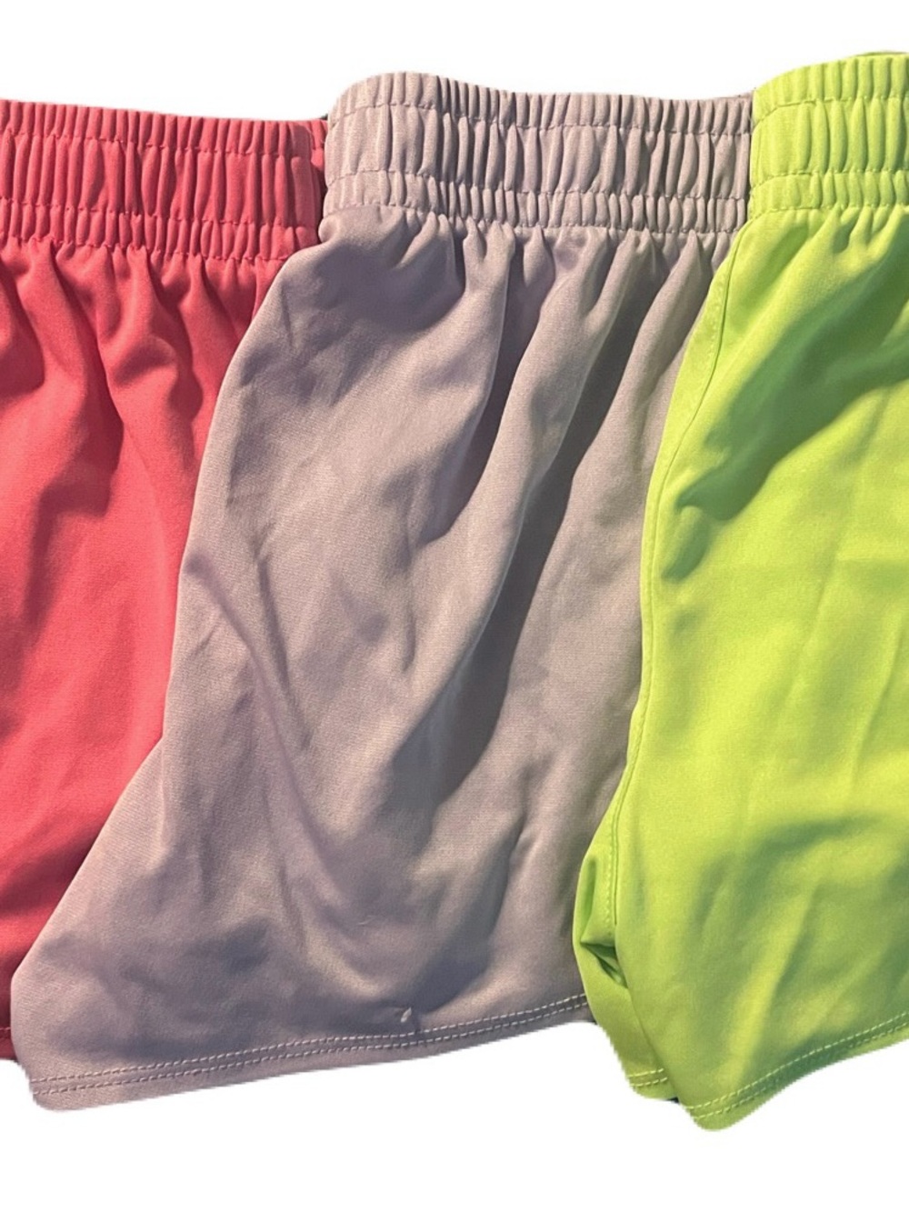 bcg Girls 3-Pack Elastic-Waist Shorts - Pink, Light purple, Lime